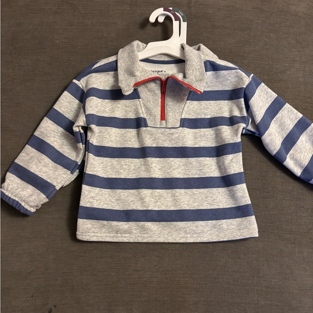 Cat & Jack 
Blue and Gray Striped Sweatshirt